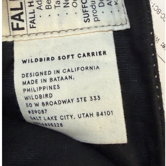 WildBird Aerial Buckle Carrier Raven XS XL NWT Soft Structured Adjustable - Picture 8 of 9